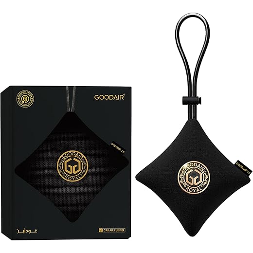 GOODAIR Royal Premium Non-Electric Car Air Purifier | Super Black | Activated Carbon Technology for 24/7 Air Protection | Certified to Absorb Toxic Gases | Elegant Handcrafted Design