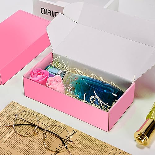 Vista 69 de Paquete de 25 cajas de envío de 4 x 4 x 2 pulgadas, cajas de regalo de San Valentín para el día de la madre, cajas de cartón corrugado, cajas de Rojo