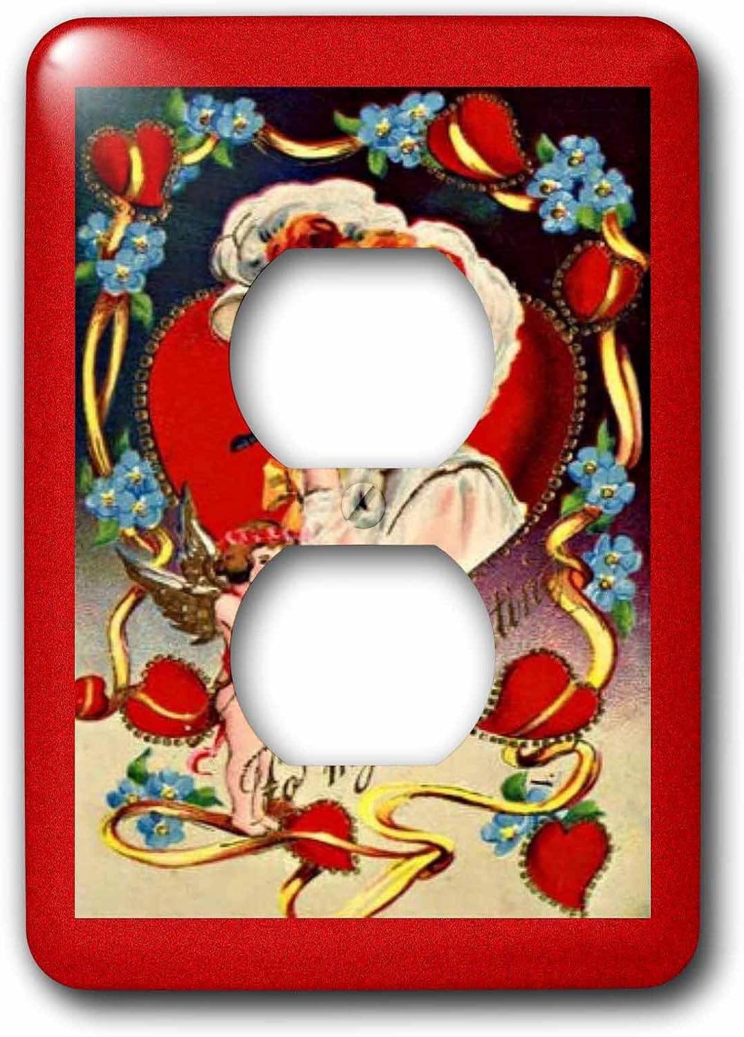 3dRose lsp_8087_6 Vintage Valentine Day Lady 2 Plug Outlet Cover