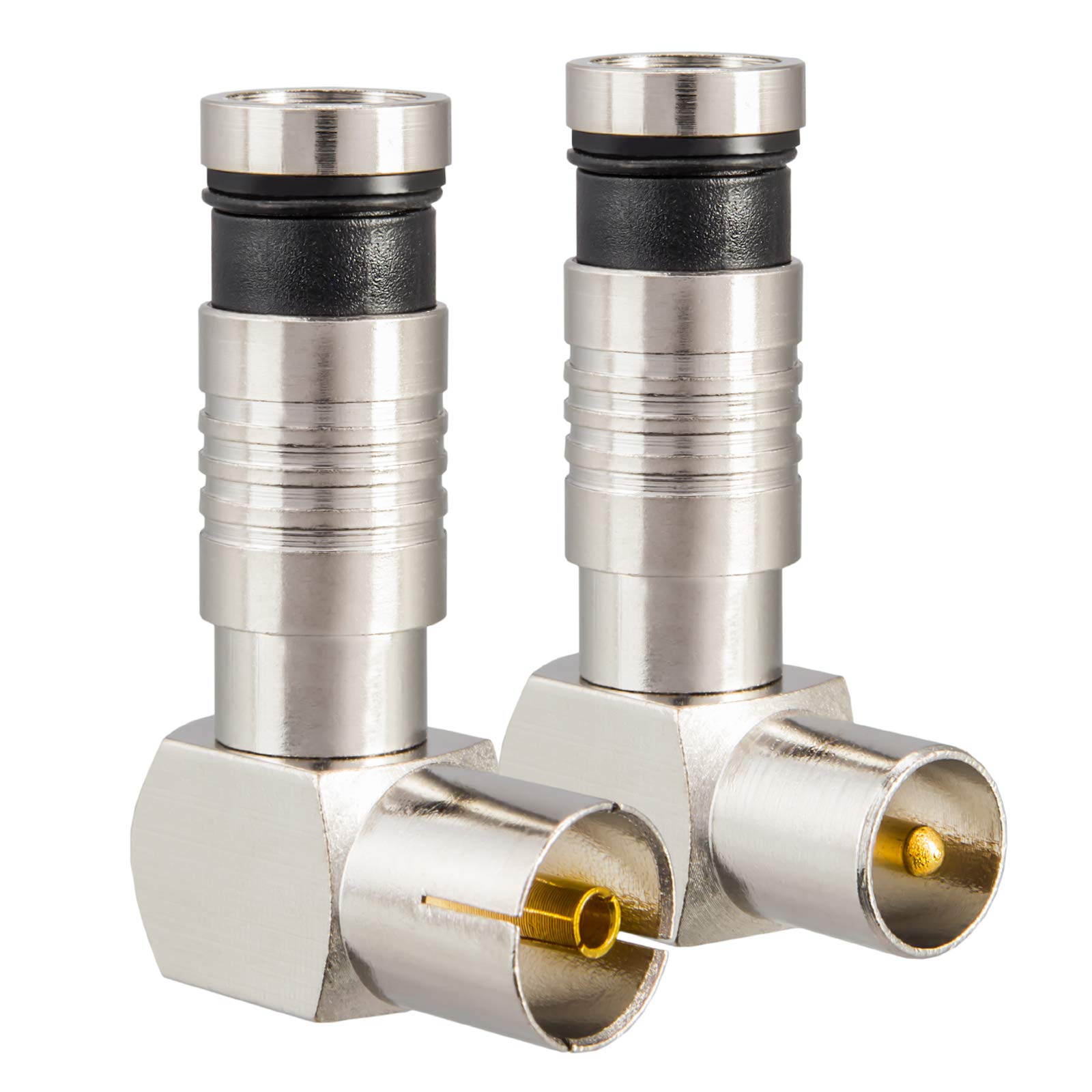 Cable Antenne Tv Coudé Lot De 1 Fiche D'antenne Et 1 Prise Femelle Pour Fenêtre De Câble DVB-C DVB- T2 Et Antennes Radio TV IEC (mâle Et Femelle) Pour Câble D'antenne Coaxial