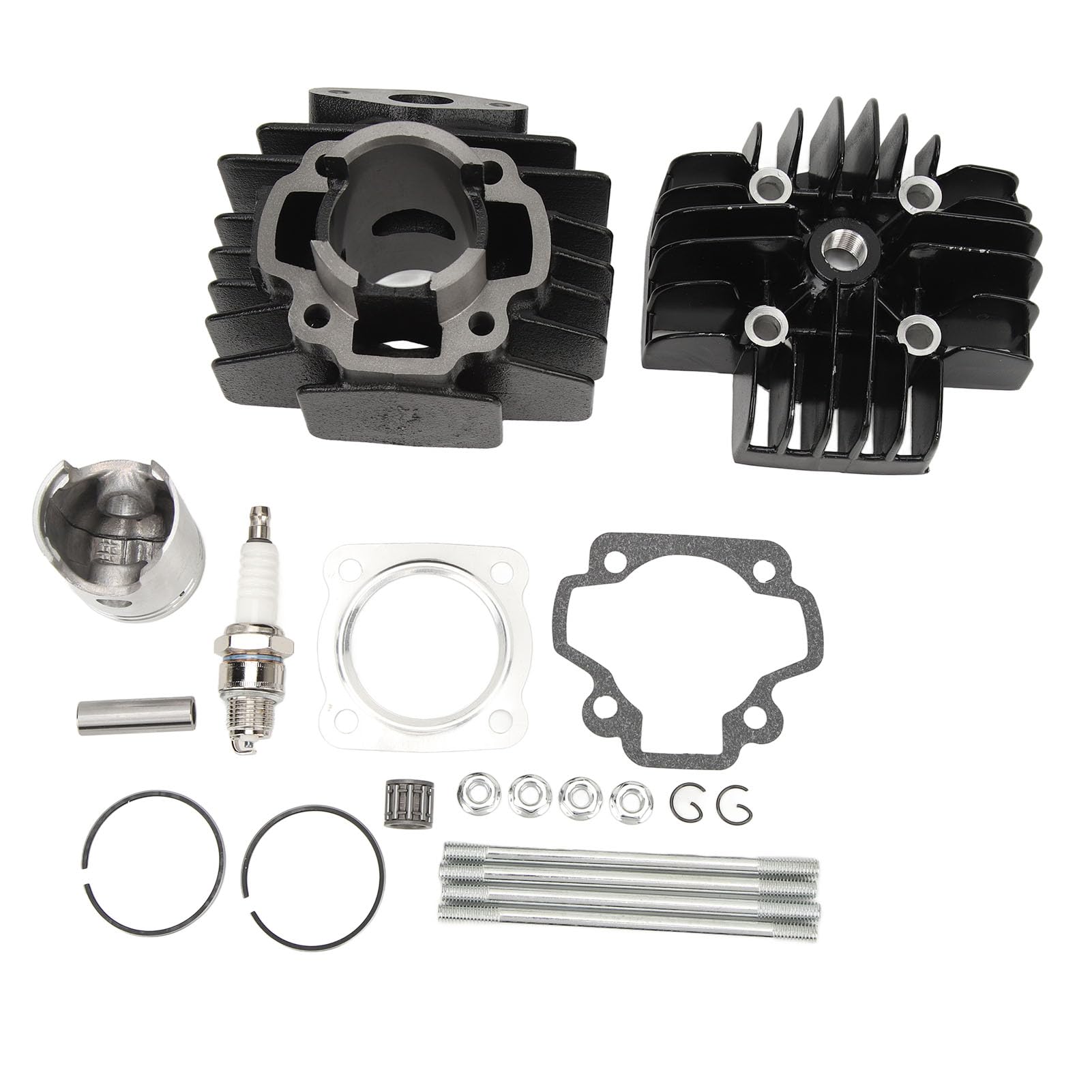 Ejoyous Kit Guarnizione Testata Pistone Cilindro per PW50 QT50 Calibro 40 Mm in Metallo con Candela per Anni di Modello Dal 1981 Al 2022