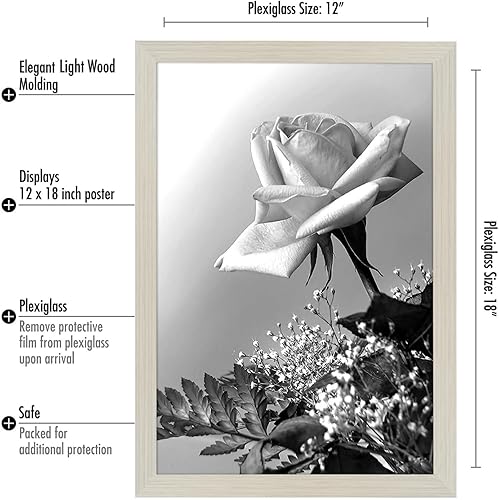 Vista 821 de Americanflat - Marco para póster de 71 x 74 cm con plexiglás pulido, portarretratos negro de madera industrializada, Epic Collection, marco ancho
