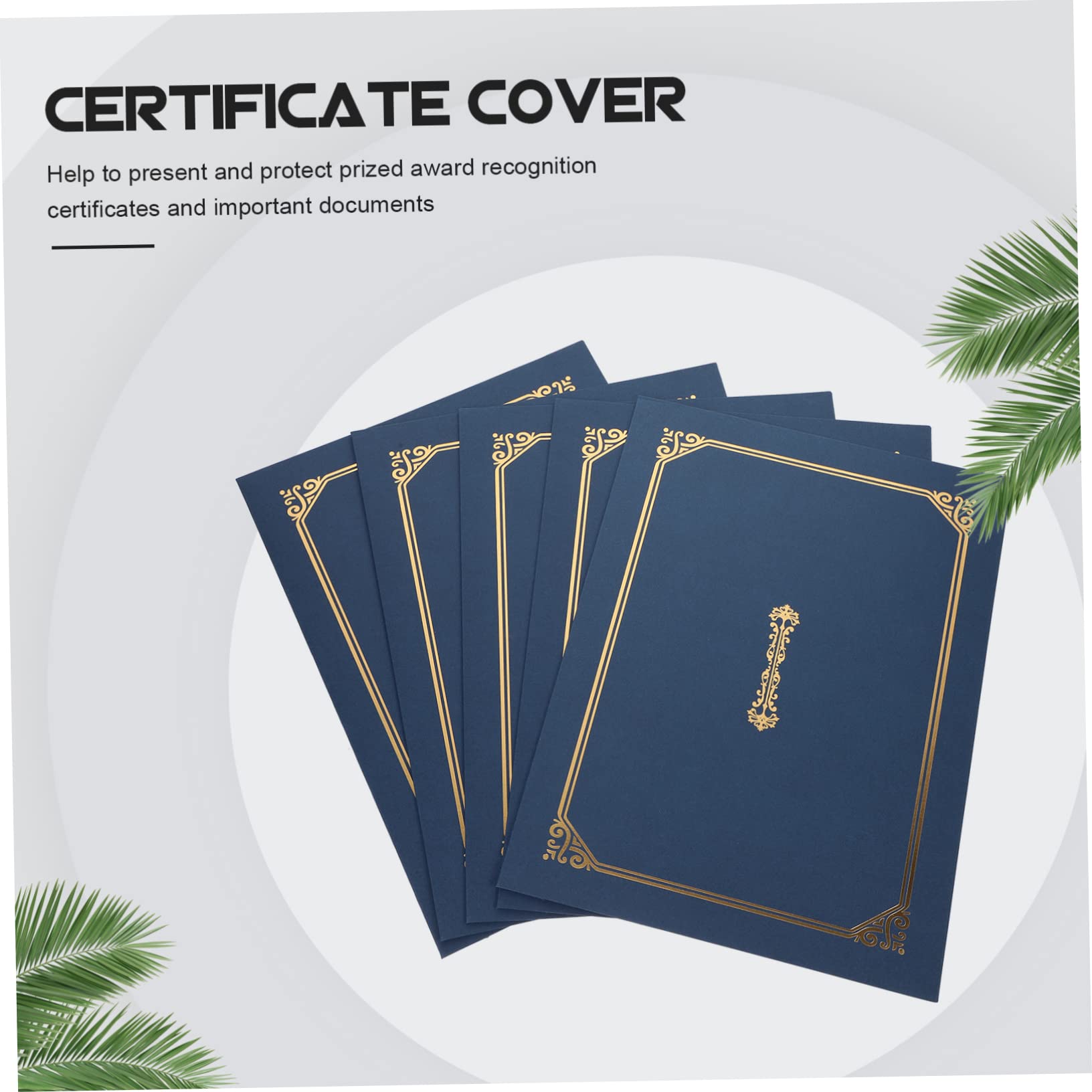 5pezzi Copertine per Documenti Stampa in Oro di Custodie di Carta per Porte Certificati e Diplomi