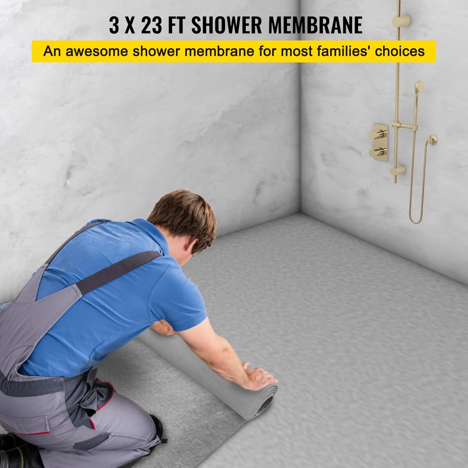 Buy VEVOR Waterproof Membrane, 3 x 23 ft, 10 mil Polyethylene Fabric