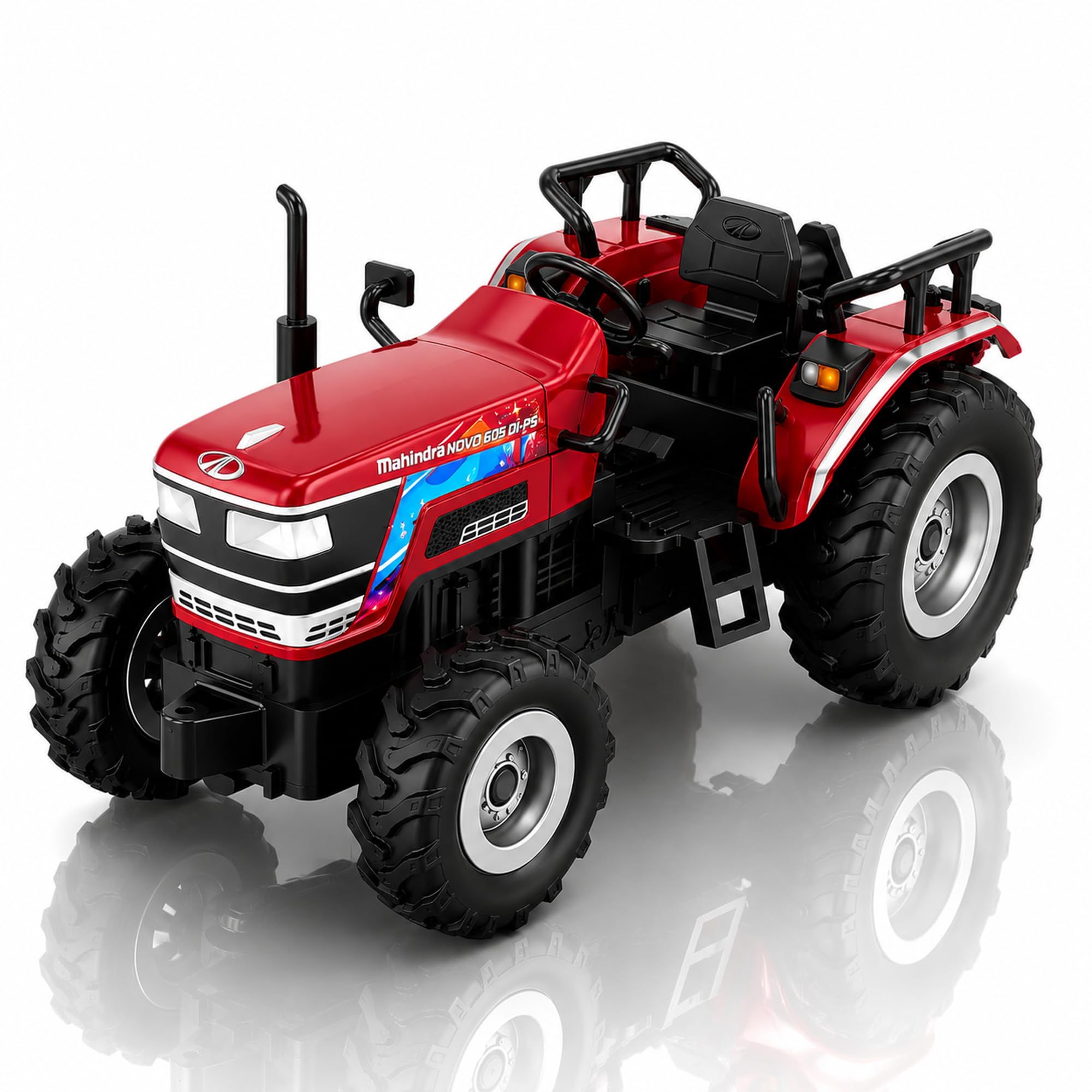 Mahindra Novo 605 DI-PS Tractor Pullback Toy for Kids | Friction Powered with Inbuilt Music & Real Engine Sounds | 1:26 Original Licensed Scale Model | Gift for Kids 4+ Years-image-27