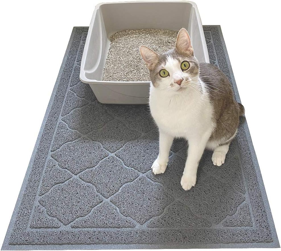 Evelots Cat Litter Mat-Pet Food Catcher-Extra Large-New Style-Non Skid-EasyClean