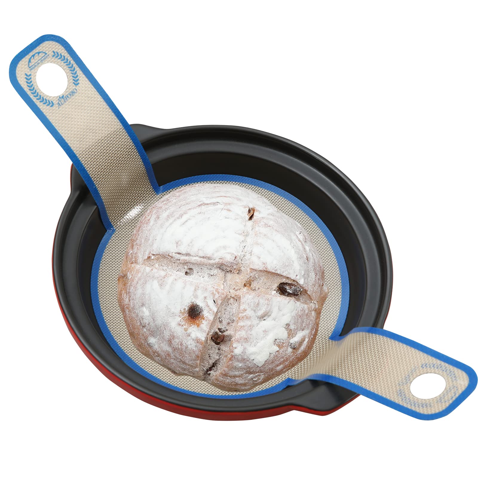 Silicone Baking Mat for Dutch Oven Bread, Non Stick Baking Mats Oven Liner with Long Handles