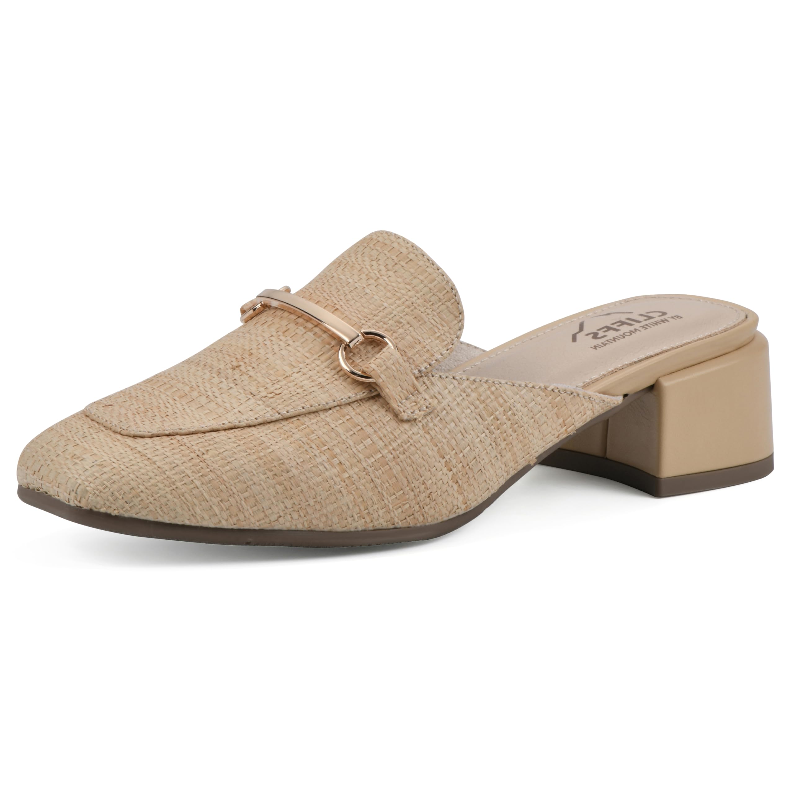 CLIFFS BY WHITE MOUNTAIN Women's Quin Low Block Heel Loafer Style Mule