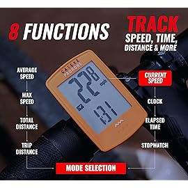 CATEYE Padrone Wireless Bike Computer - Large Screen, EasytoRead NonGPS Cyclocomputer, Wireless Speed Tracker for Road, MTB & Gravel Bikes, NoCharging SensorBased Unit, Long Battery Life
