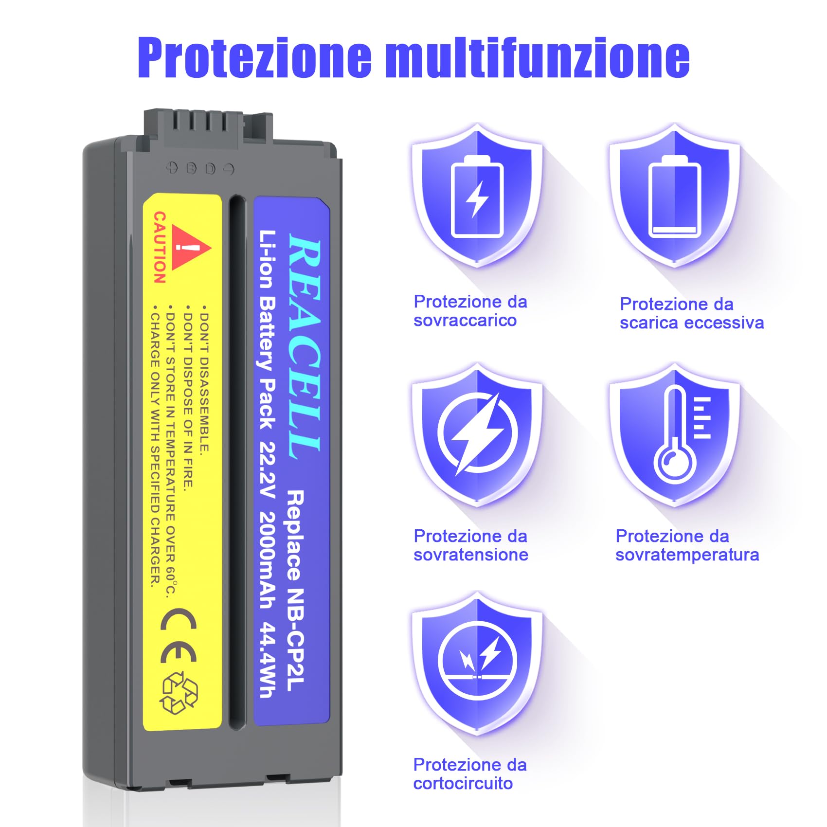 Batteria NB-CP2L da 2000 mAh per Canon NB-CP1L Batteria CP2L compatibile con le stampanti fotografiche Canon Selphy CP1500 CP1300 CP900 CP910 CP800 CP200 CP1300