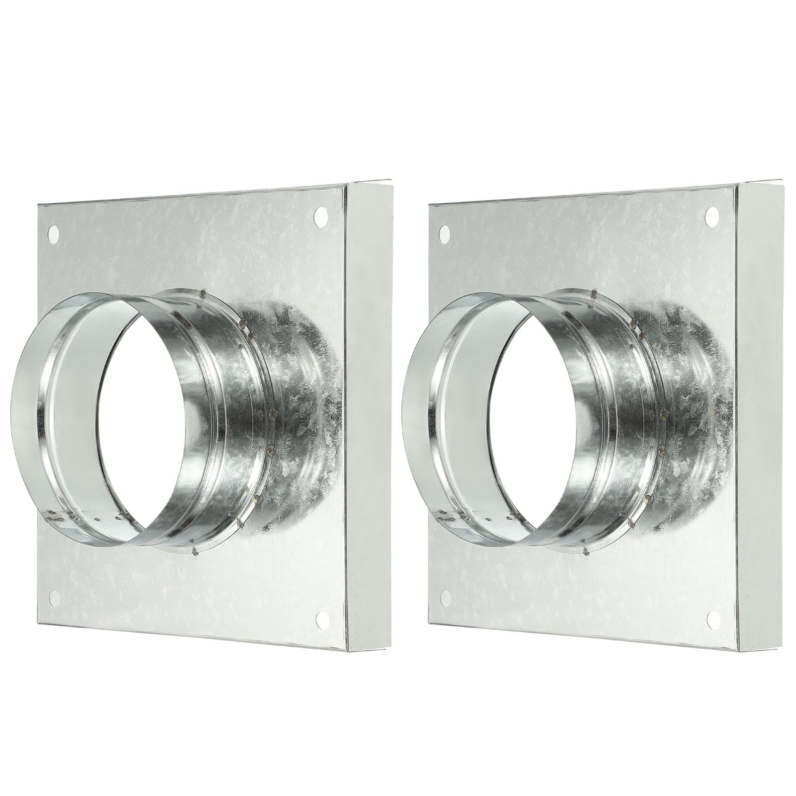 YOKIVE 2 Pcs Duct Connector Flange, Square Galvanized Steel Air Ducting Mounting Plate
