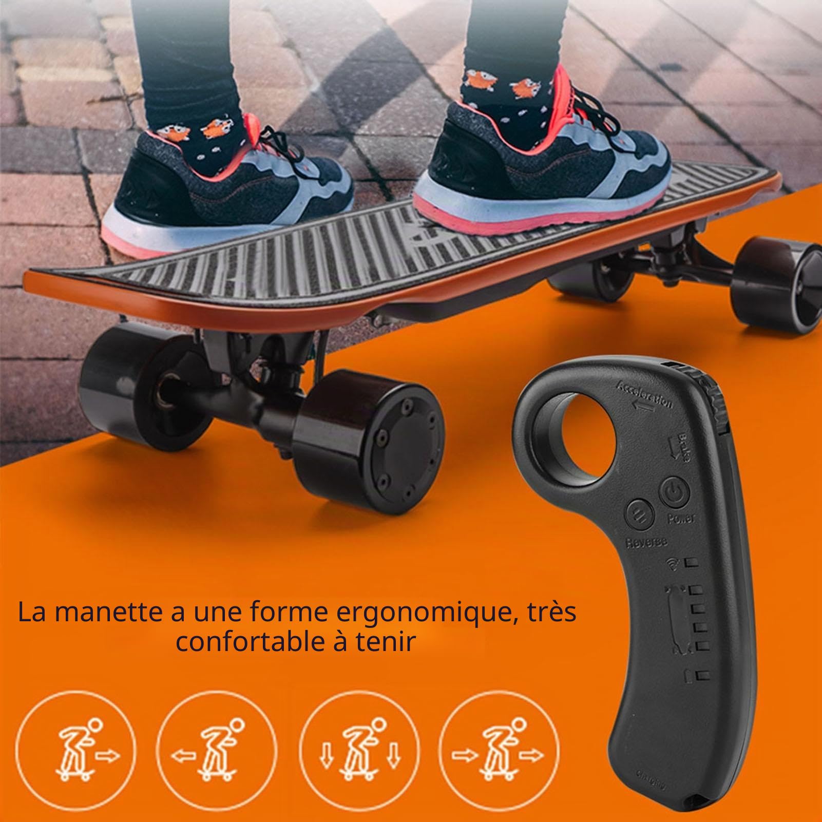 MAGT Kit ESC de Contrôleur de Skateboard Électrique, 36V 430 W ESC à Entraînement Unique Longboard Électrique Carte Mère de Contrôle Remplacement avec Télécommande