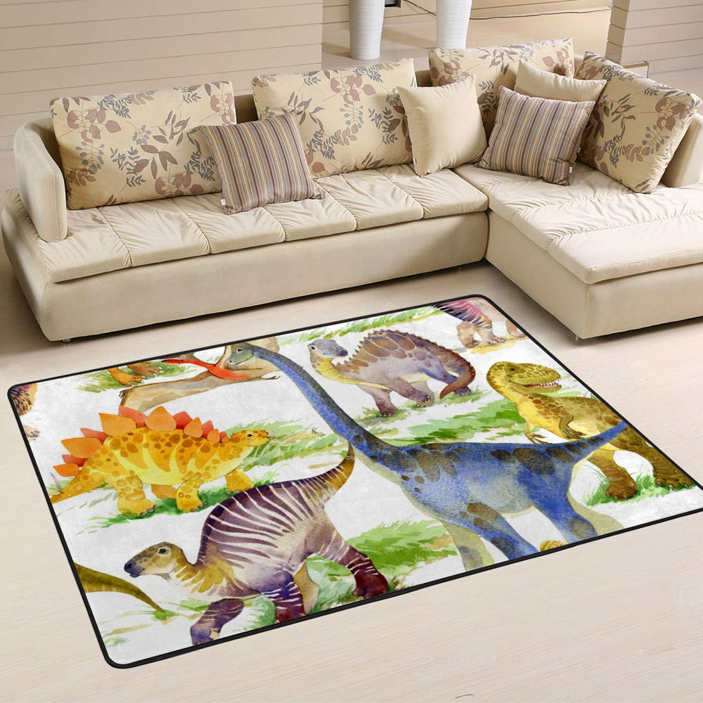 Tapis Ruchen aquarelle dinosaures une deco durable pour la maison