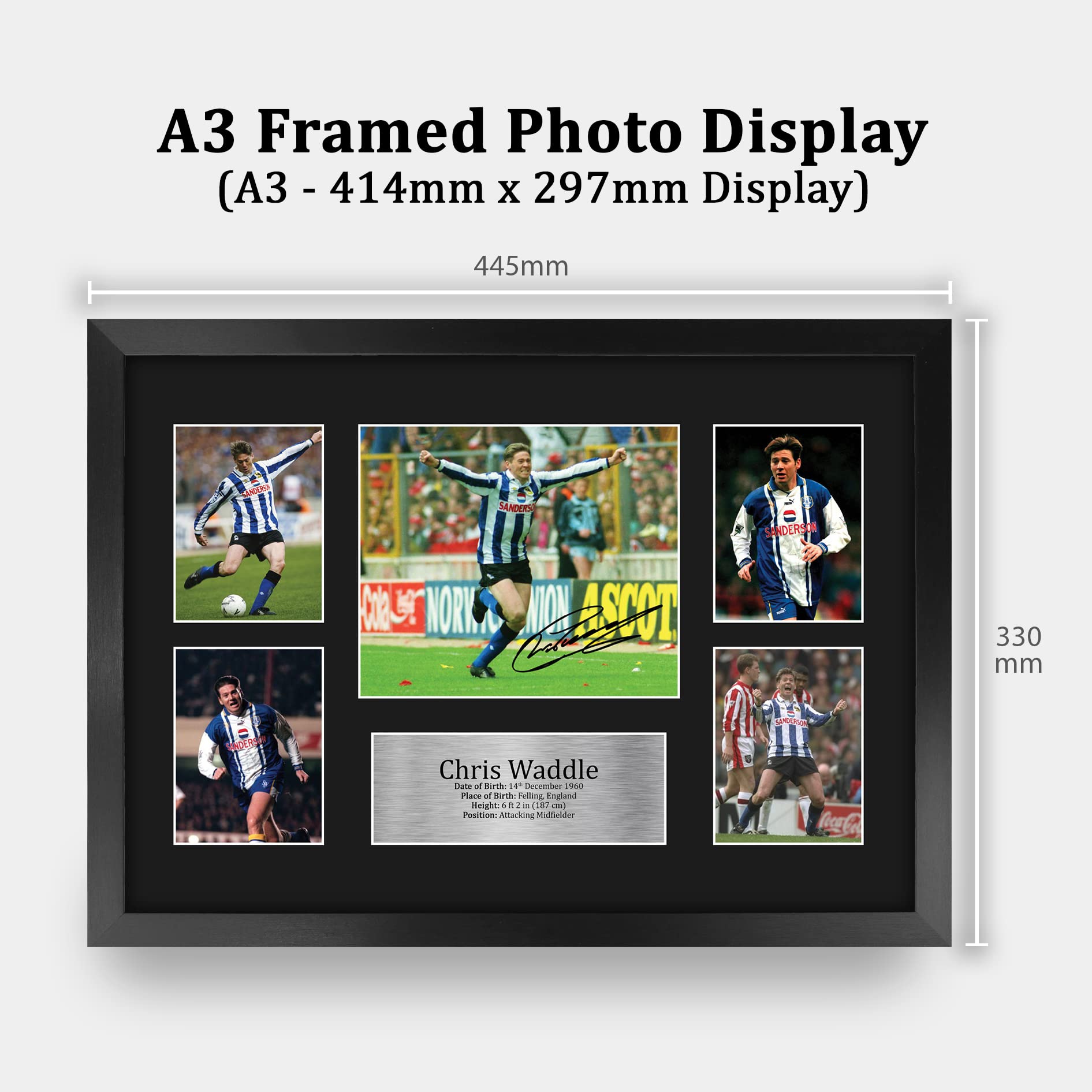 HWC Trading Photo Encadrée A3 – Autographe Imprimé De Chris Waddle (Sheffield Wednesday) – Cadeau Fan Foot HWC Trading Photo Encadrée A3 – Autographe Imprimé De Chris Waddle (Sheffield Wednesday) – Cadeau Fan Foot