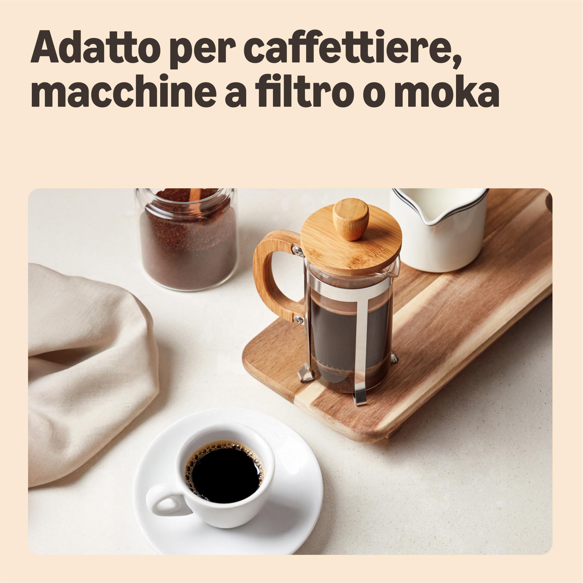 by Amazon Caffè Classico 100% Arabica Macinato e Tostato, Tostatura Media, 500g (1 Confezione da 500g) - Certificato Rainforest Alliance