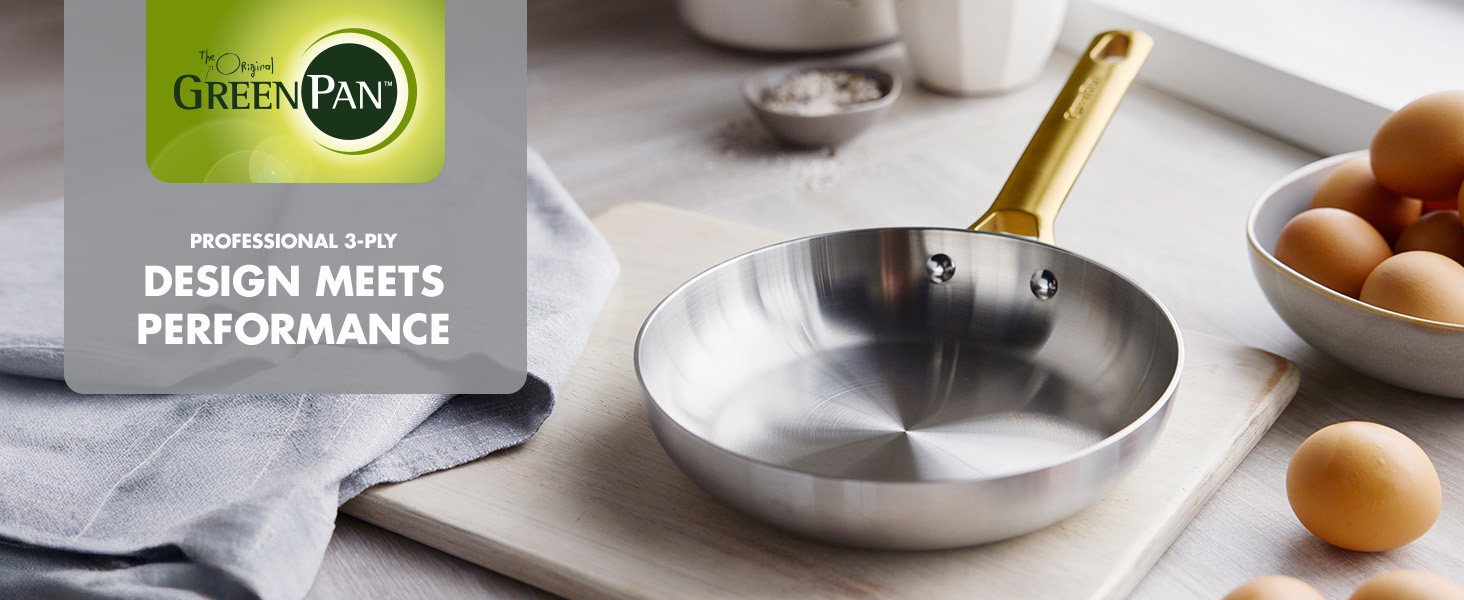 Amazon.com: GreenPan Stainless Steel Tri-Ply Reserve 8” Frying Pan