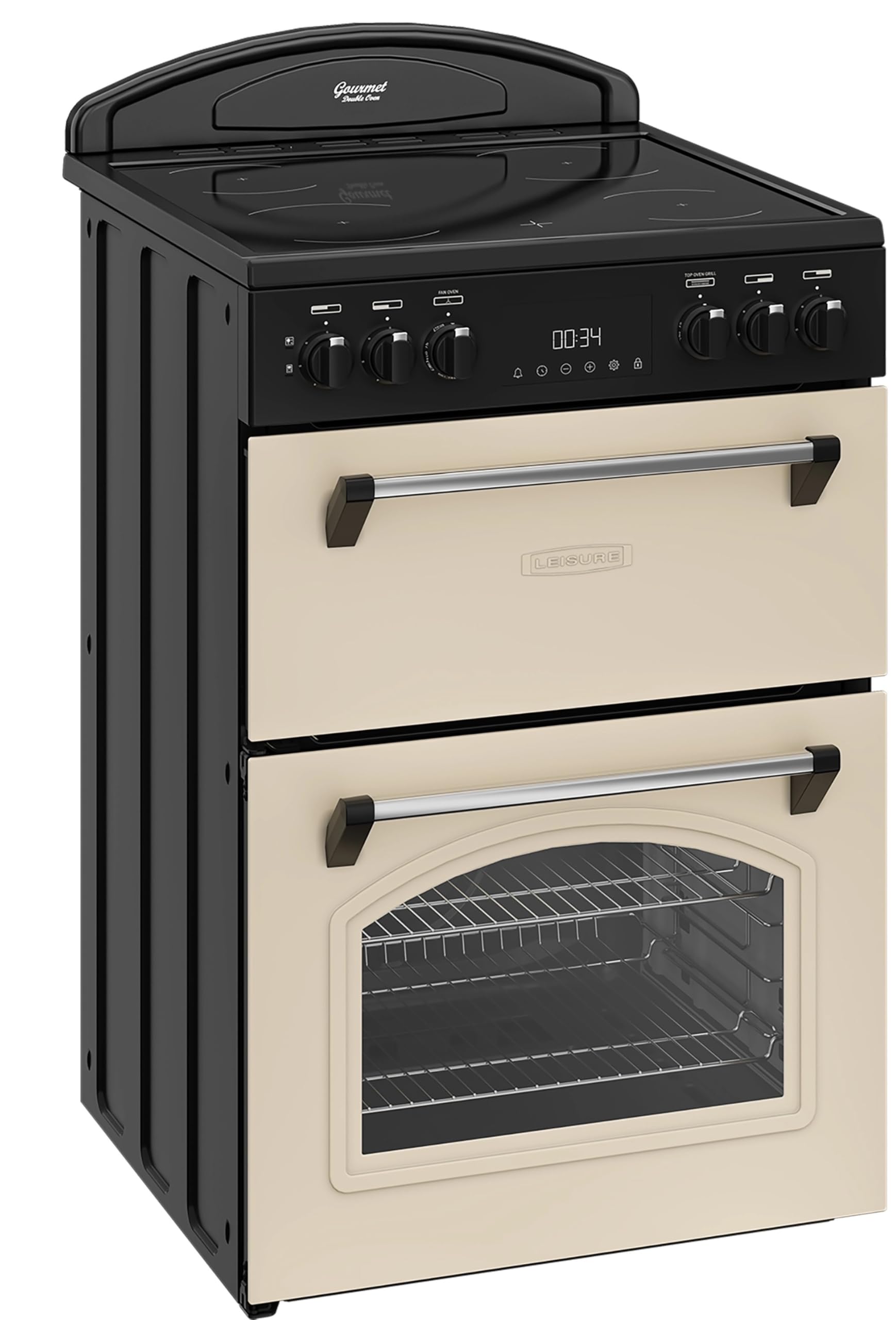 Leisure CLB60ECC 60cm Double Oven Electric Range Cooker – Cream, Multifunction Main Oven, Conventional Top Oven & Grill, Ceramic Hob, LED Timer, A Rated Efficiency, Stylish Traditional Design — view 6