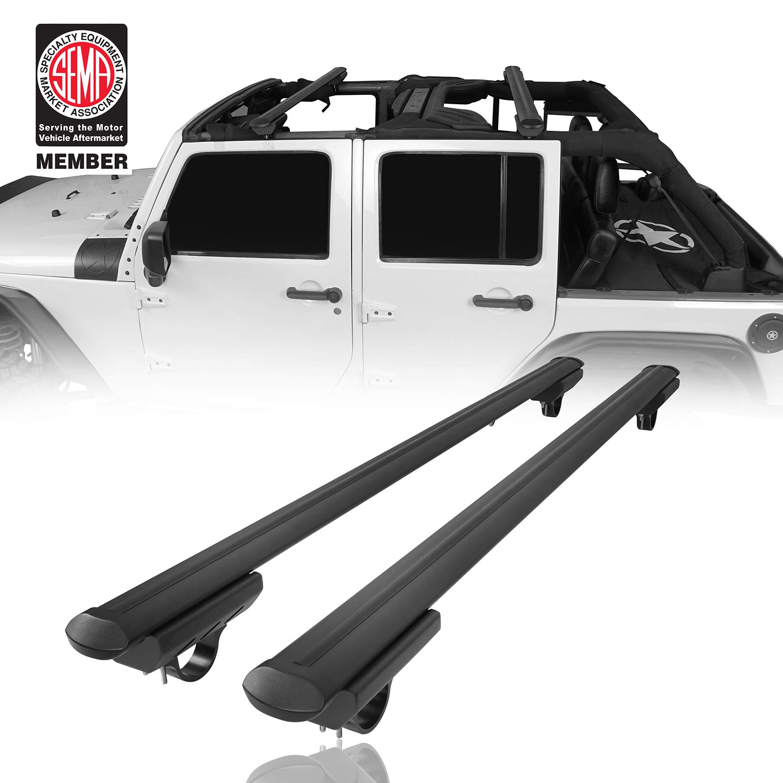 Buy Hooke Road Wrangler JK Roof Rack Topless Cargo Bars Compatible with Jeep Wrangler JK 2007