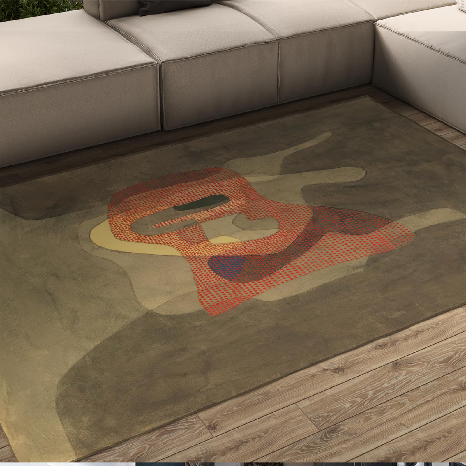 Alfombra de área Abstracta Vintage 60x90cmPaul Klee Art Rug para Sala de Estar Alfombra Suave de Pelo bajo Alfombras Lavables para Piso con Respaldo de Goma