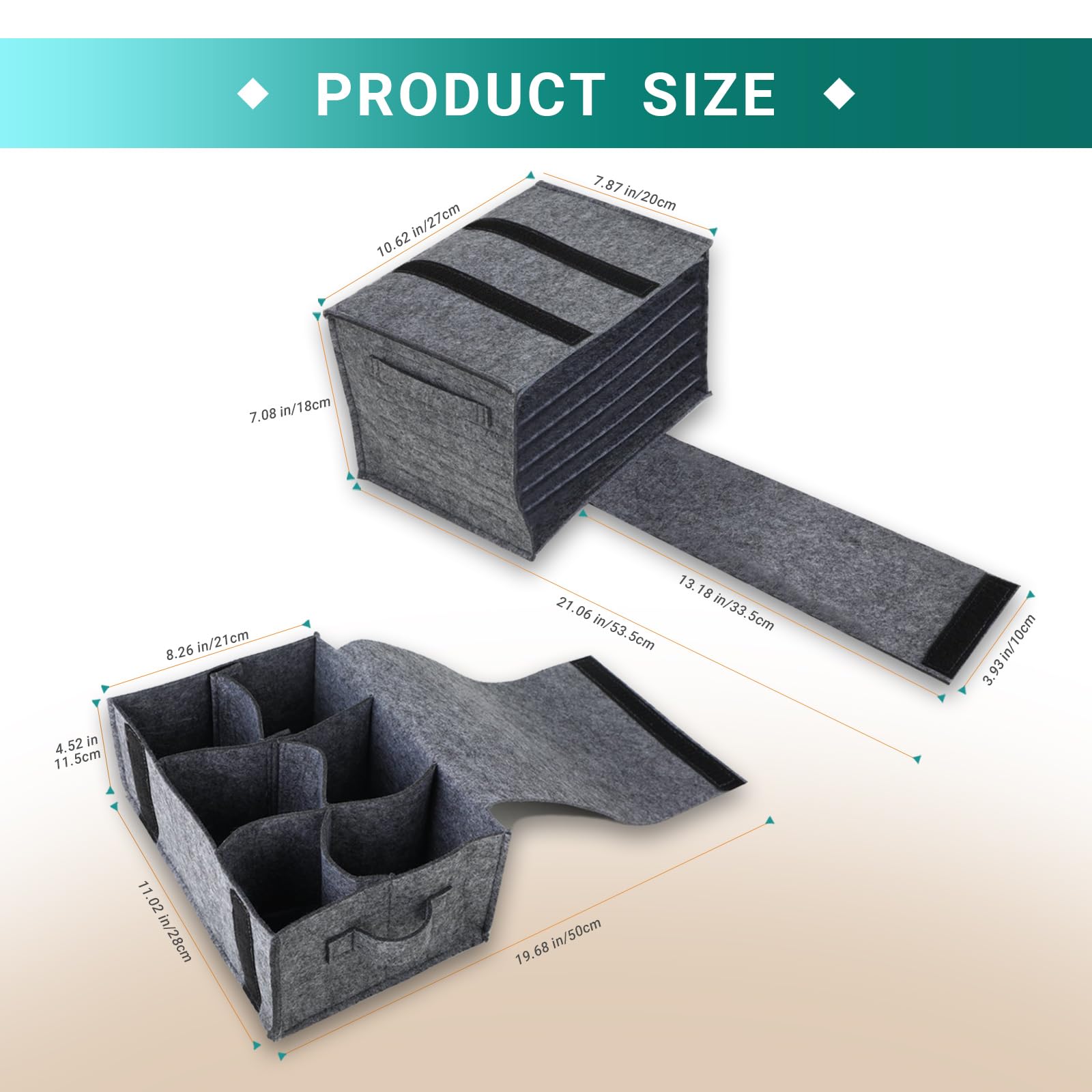 Boîte de Rangement en Feutre pour Rangement Camping-Car Rangement Vaisselle Support pour Assiettes Design Pliable Peut contenir 8 Assiettes et 6 Tasses（Gris）