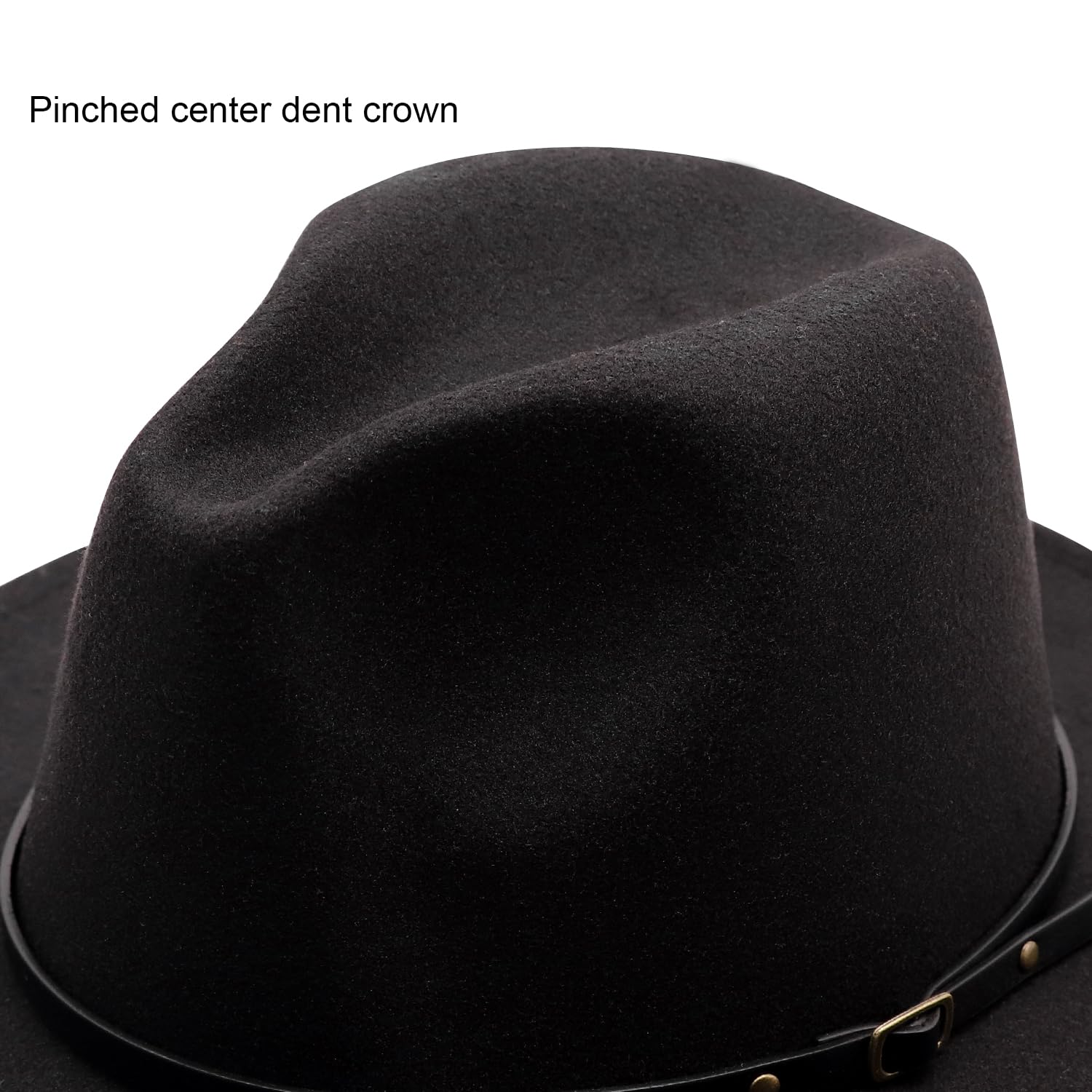 DRESHOW Sombrero de ala ancha Fedora para mujer Hebilla de cinturón Retro Panamá Floppy Hat