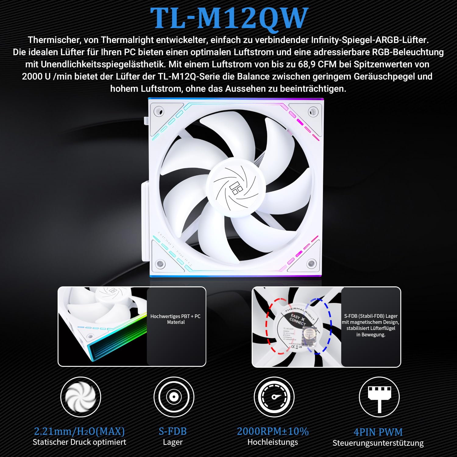 Thermalright TR Peerless Vision 360 ARGB White Aio CPU, schermo IPS da 3,95 pollici con risoluzione 480 x 480, ventola Wireless Splicing CPU per AM5/Intel LGA1851/1700