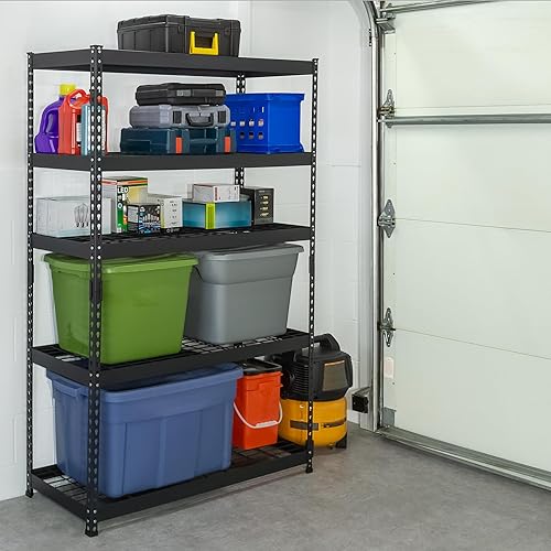 Miniatura 2 de Muscle Rack Estantería de 5 alambres de 48 pulgadas de ancho x 18 pulgadas de profundidad x 72 pulgadas de alto en negro