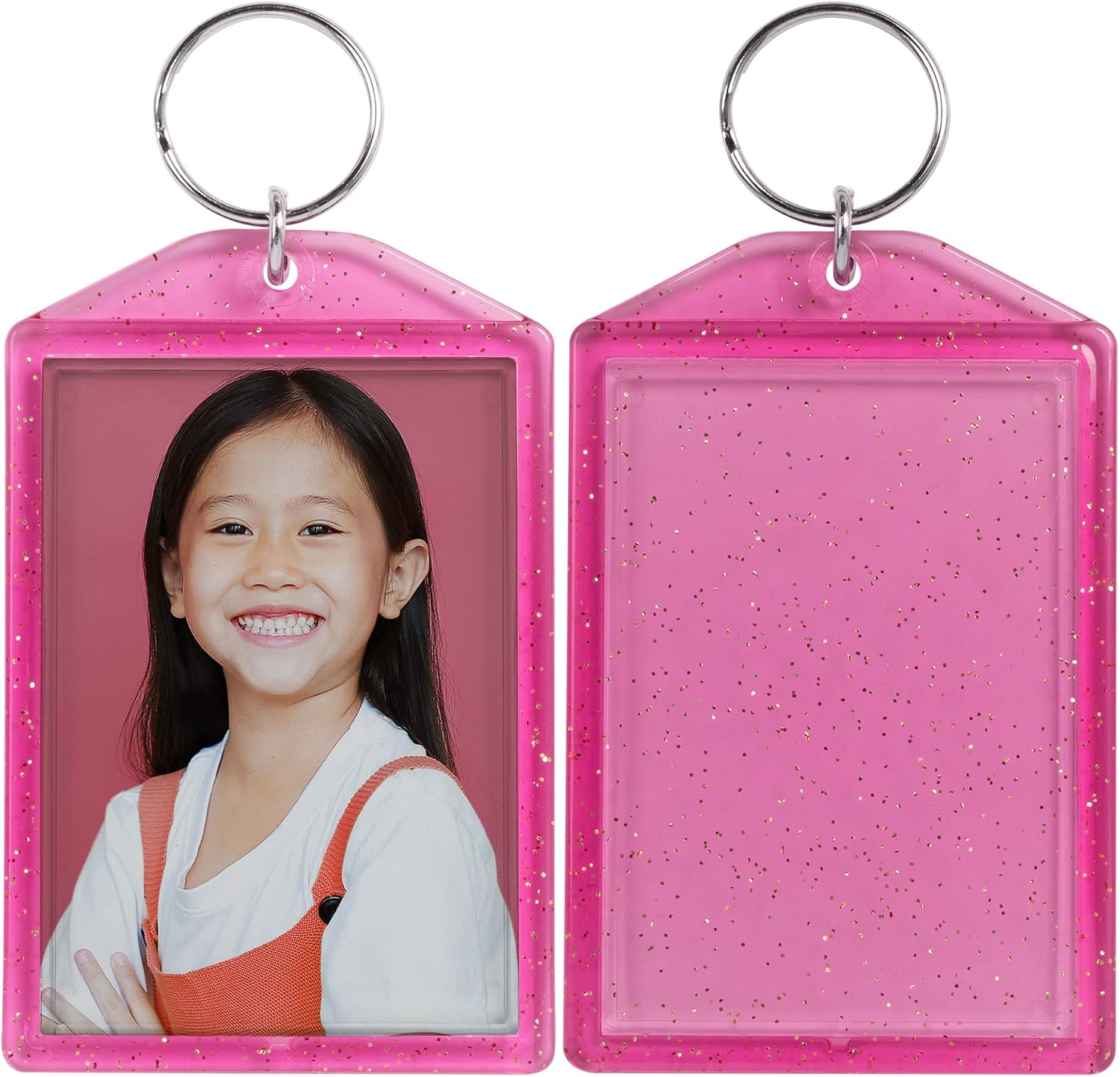 Translucent Sparkle Photo Keychain - 24 Pack