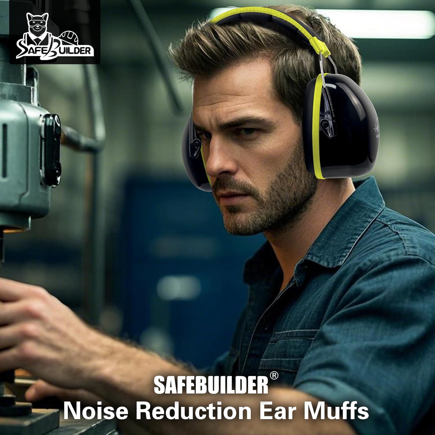 SAFEBUILDER Ear Protection Ear muffs Noise Reduction NRR 28dB Adjustable Hearing Protection for Working Mowing SK-06P