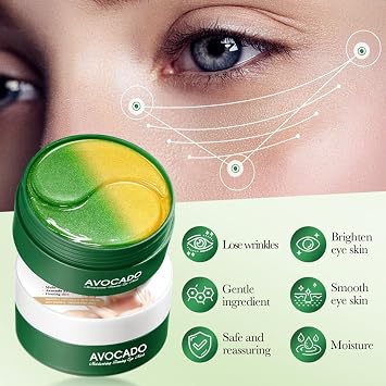 Avocado Under Eye Patches - 60 Pcs Eye Mask