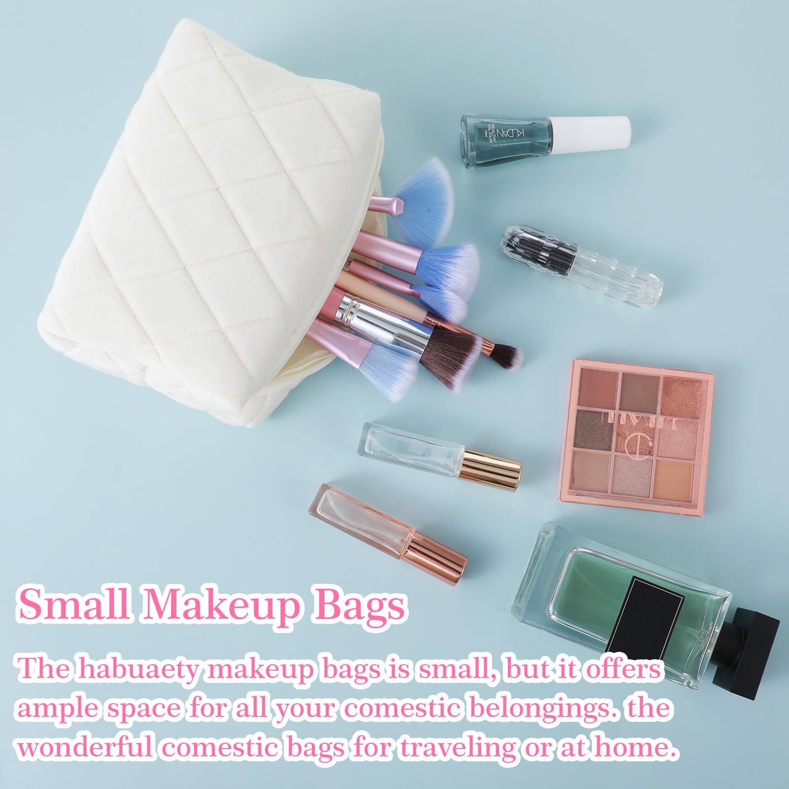 Gjinxi Cosmetics Bag, Small Fluffy Makeup Bag - Image 2