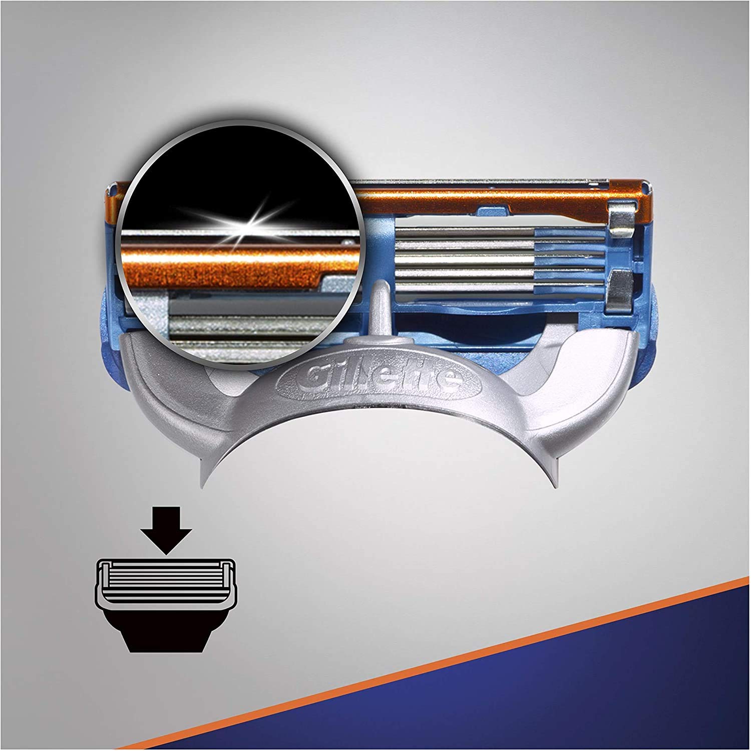 Gillette Fusion 5 Rasierklingen mit Trimmerklinge für Präzision und Gleitbeschichtung, 8 Ersatzklingen