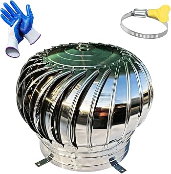Turbine Ventilator, Roof Ventilator, Galvanized Turbines, Wind Turbine, Dome Ventilator, Internally Braced Wind Turbine, 304 Thick Stainless Steel Air, Venting Kit, for Ventilation And Exhaust  Color