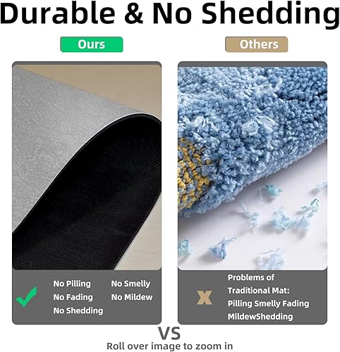 Miniatura 5 de honcor lecar Tapete de baño de tierra de diatomeas, súper absorbente, de secado rápido, antideslizante, tapete de ducha de piedra de baño, tapete