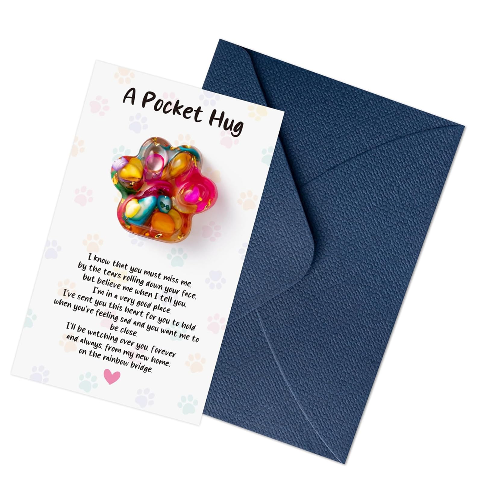 Greabuy Comforting Pet Memorial Gift Bereavement Comfort Set for Pets and Dog Owners Feature Keepsakes Card and Envelope Memorial Beloveds