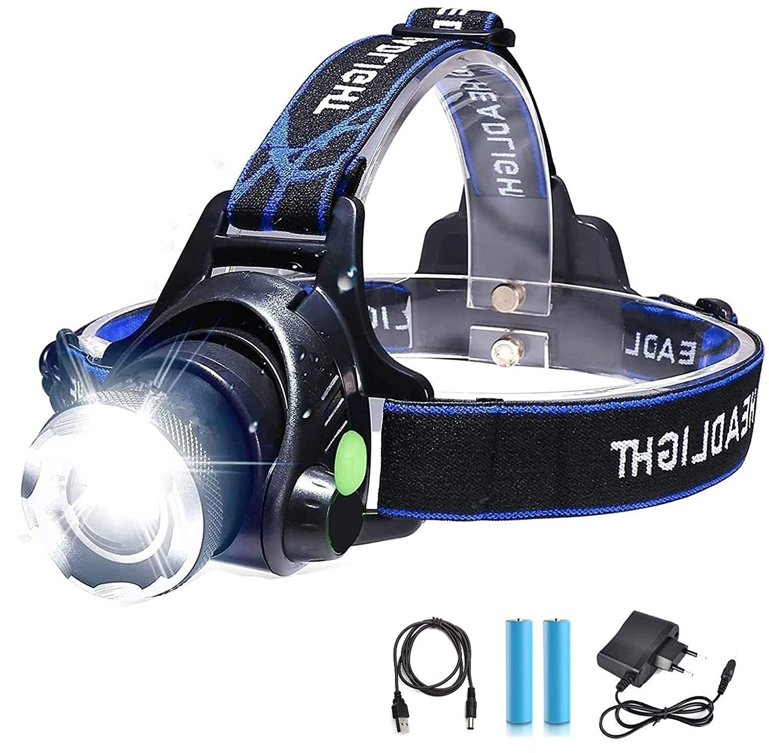 JAMUNESH Rechargeable LED Head Torch Hunter, Head Light Upto 1km Range with Lithium-ion Battery, Blinking Feature for Farmers, Fishing, Camping, Caving, Hiking, Trekking, Cycling, Running (USB Cable) (B0C3ZVPMJF) Amazon Price History, Amazon Price Tracker
