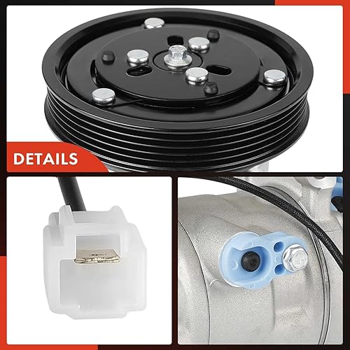 Miniatura 8 de A-Premium Compresor de aire acondicionado con embrague compatible con Mazda Protege 2001-2003, Protege5 2002-2003, 2.0L, con polea de 5 ranuras