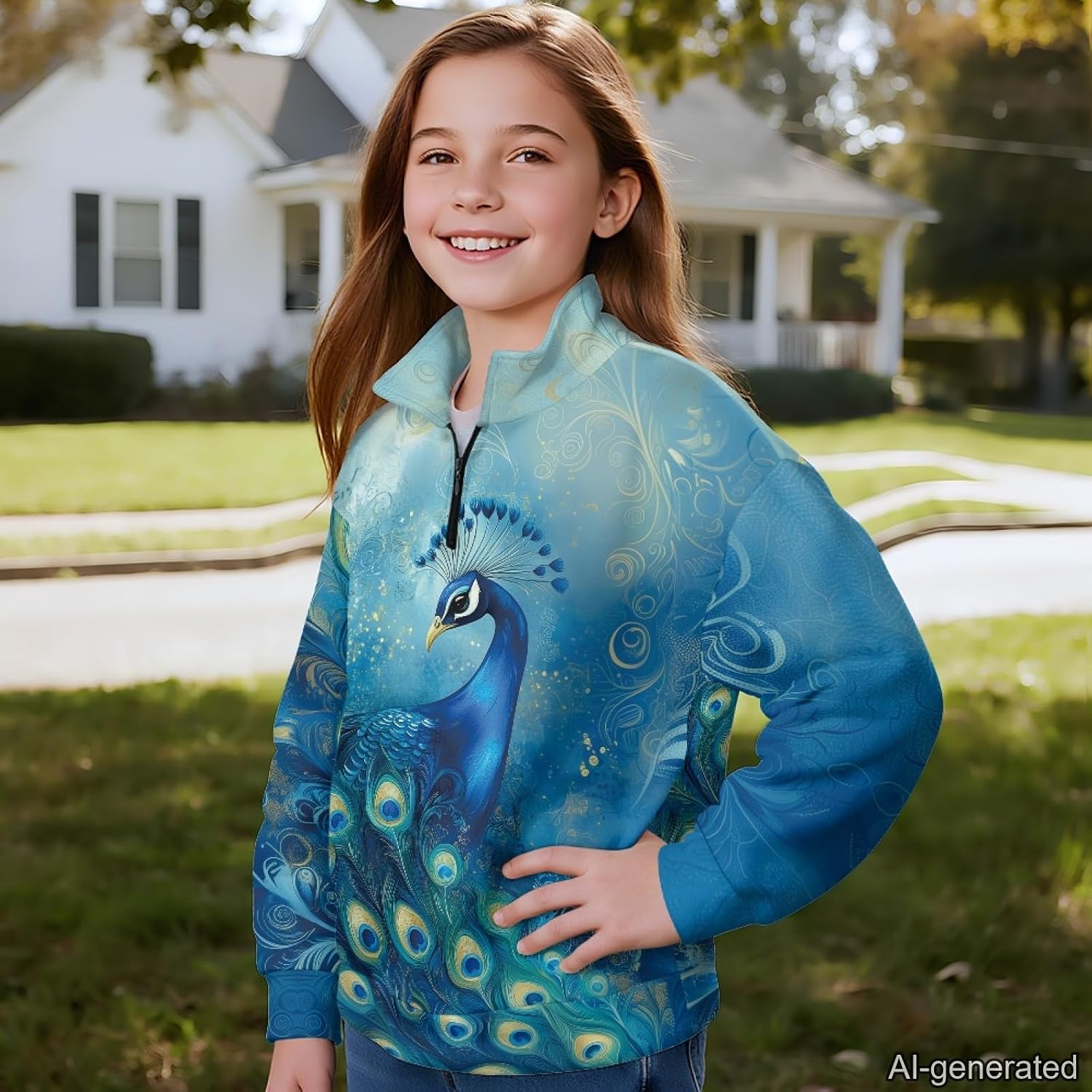 Suobstales Girls Half Zip Sweatshirt Long Sleeve Pullover Tops Kids Lightweight Fleece Fashion Outerwear Fall Winter Clothes