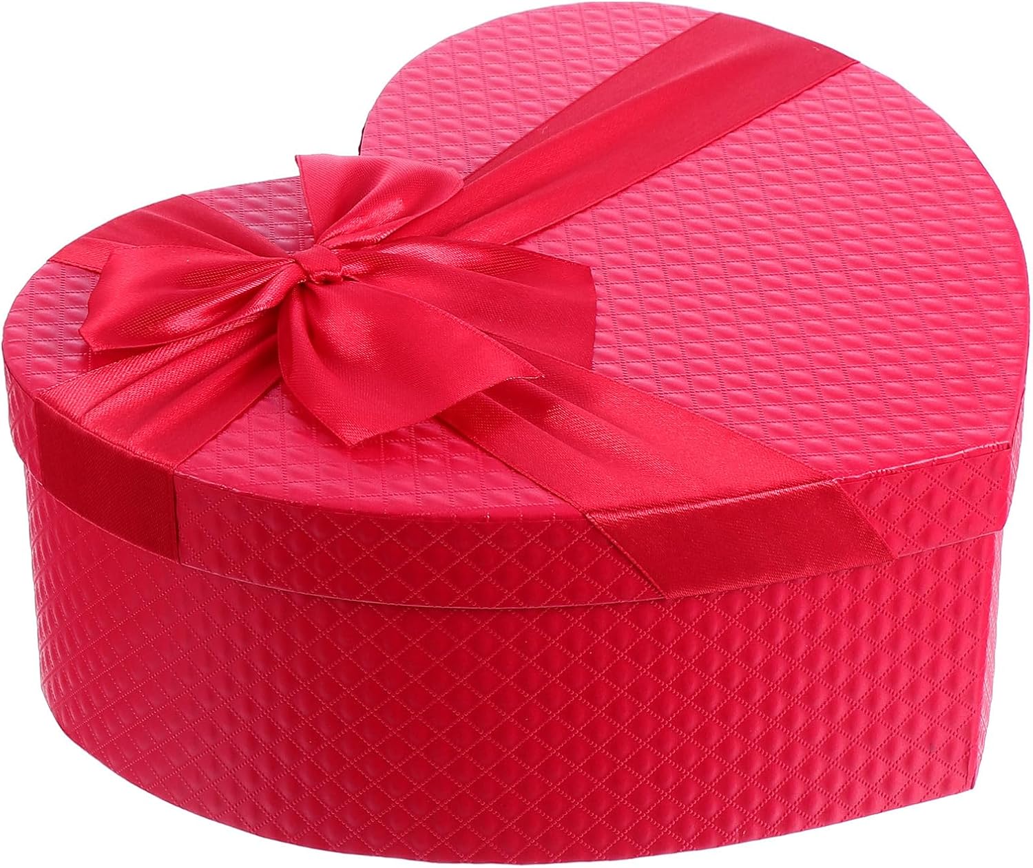 Amosfun Wedding Packing Box Heart Shaped Storage Container 9X7X3.5 Inches Red Paper Box for Wedding Party Favors Candy and Birthday Presents