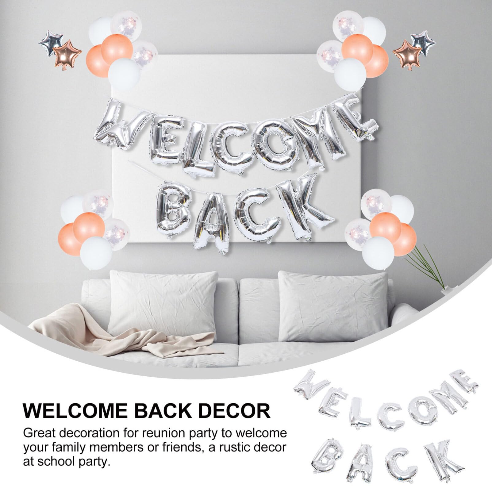 Amazon.co.jp: NOLITOY 風船 welcome back バルーン 歓迎 開学式 帰宅