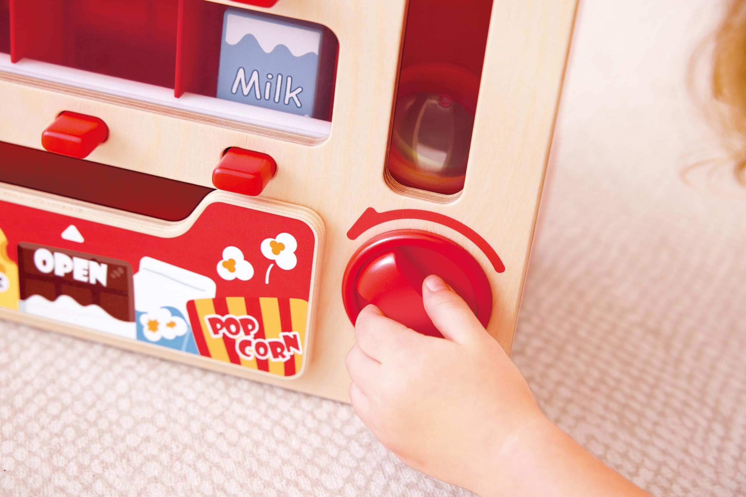 Hape Verkaufsautomat aus Holz, Kaufladen-Spielzeug mit Licht ab 3 Jahren