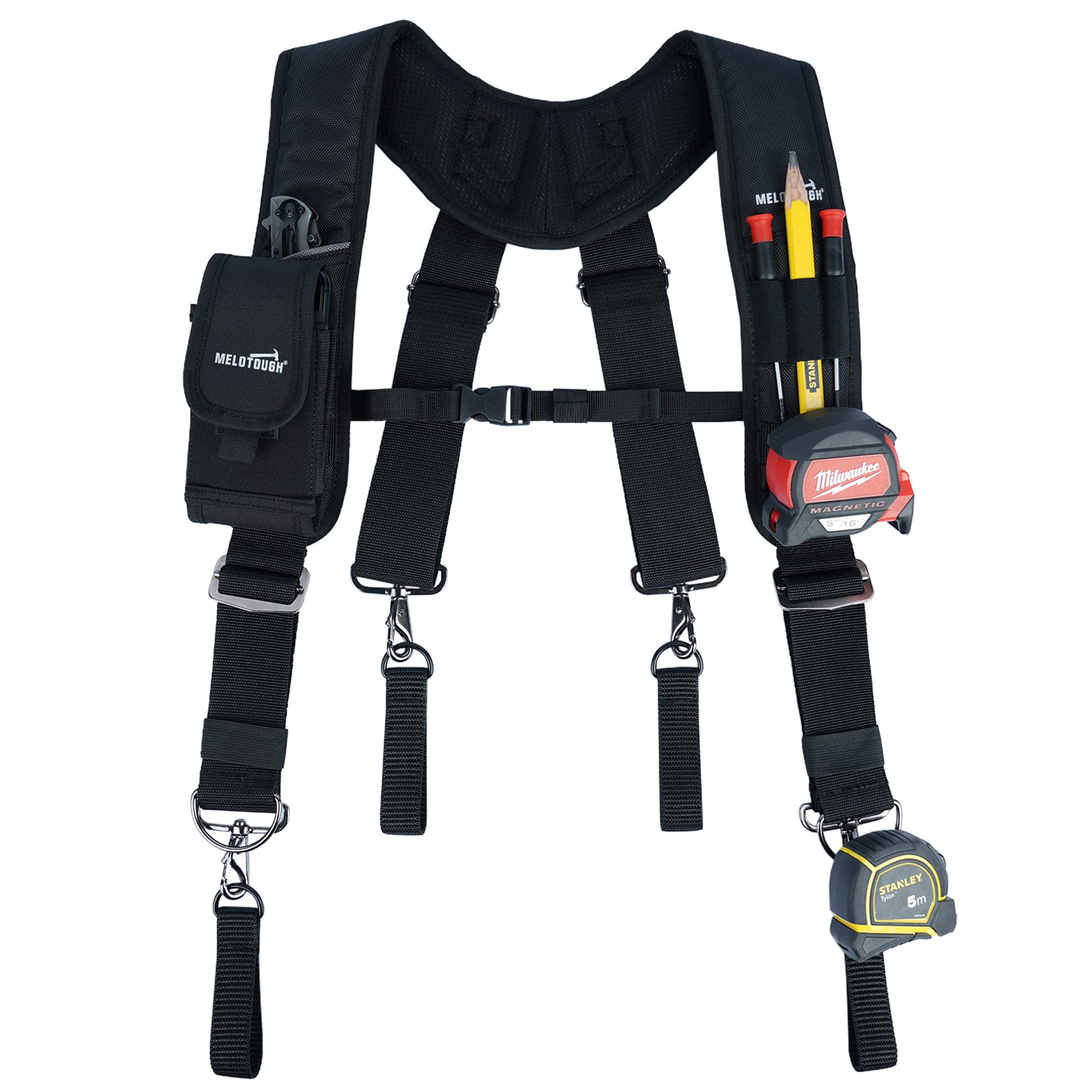 MELOTOUGH Tool Belt Suspenders Construction Bag Suspenders Heavy Duty Padded Work belt Suspenders for Carpenter/Electrician/Roofing/Farmer work Suspension Rig - Image 4