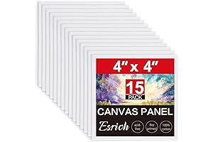 ESRICH Mini Canvases, 15 Pack of 4x4 Canvas Panels