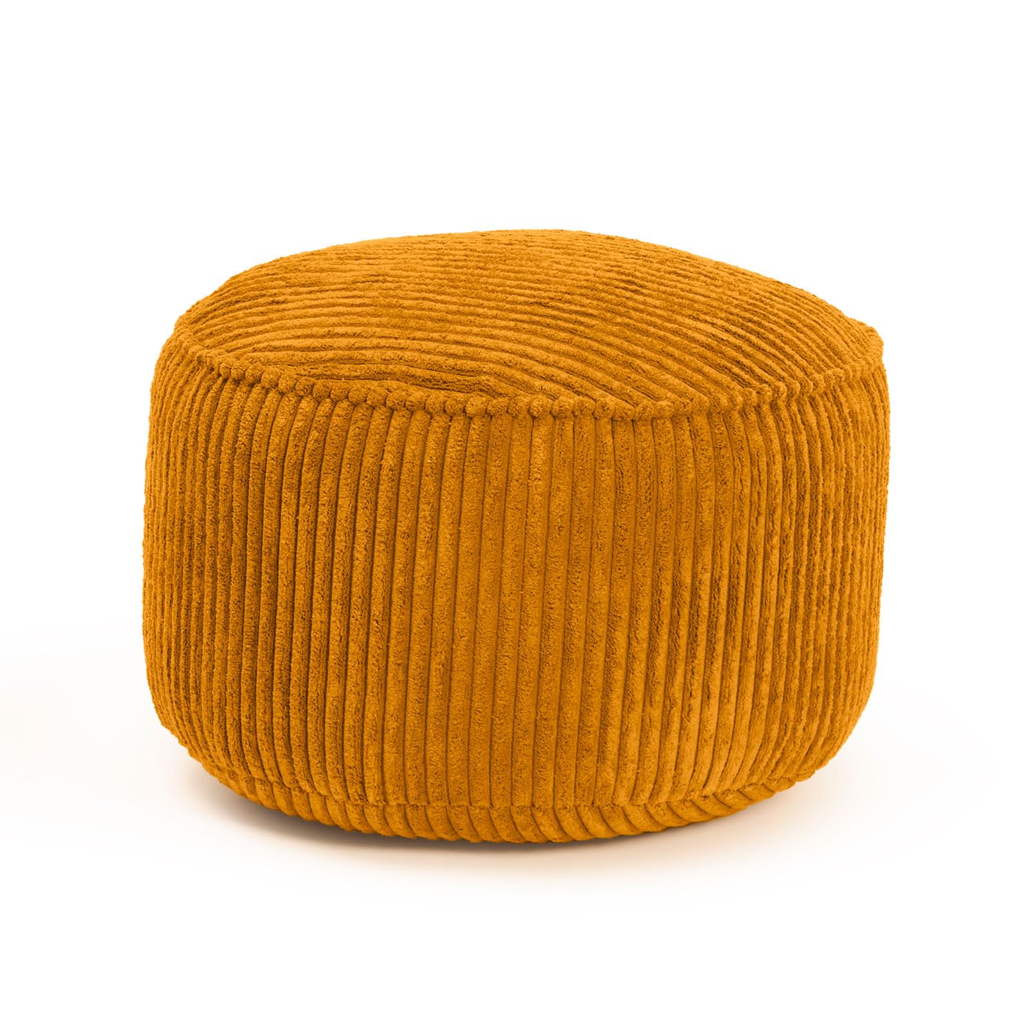 Lumaland Pouf en velours | Compact de 50 L avec fonction 3 en 1 : Tabouret confortable, table basse pratique et élégant repose-pieds pour intérieur | Ø 25 x 45 cm [Jaune moutarde]