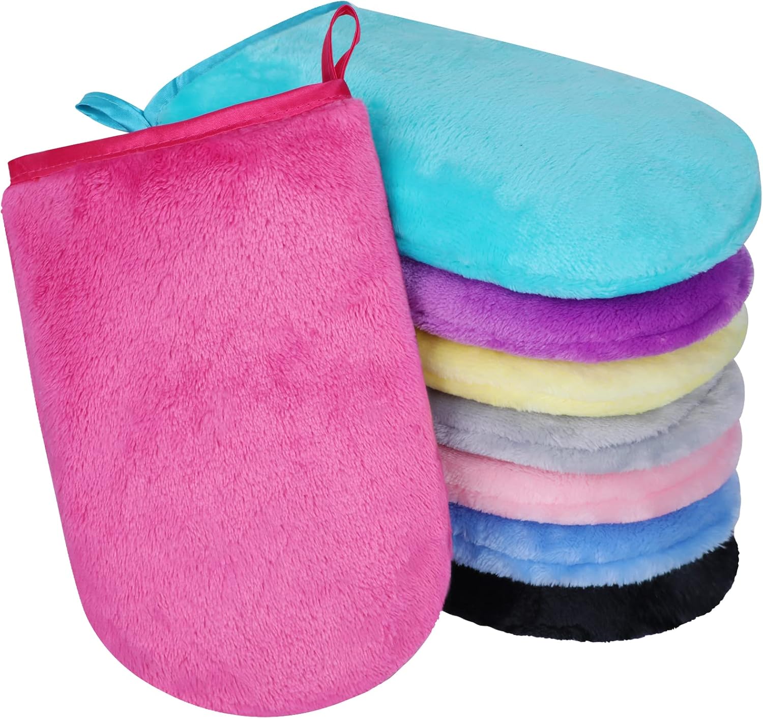 PHOGARY 8 Pack Flannel Body Wash Mitts, Soft Face Mitten, Bath Spa