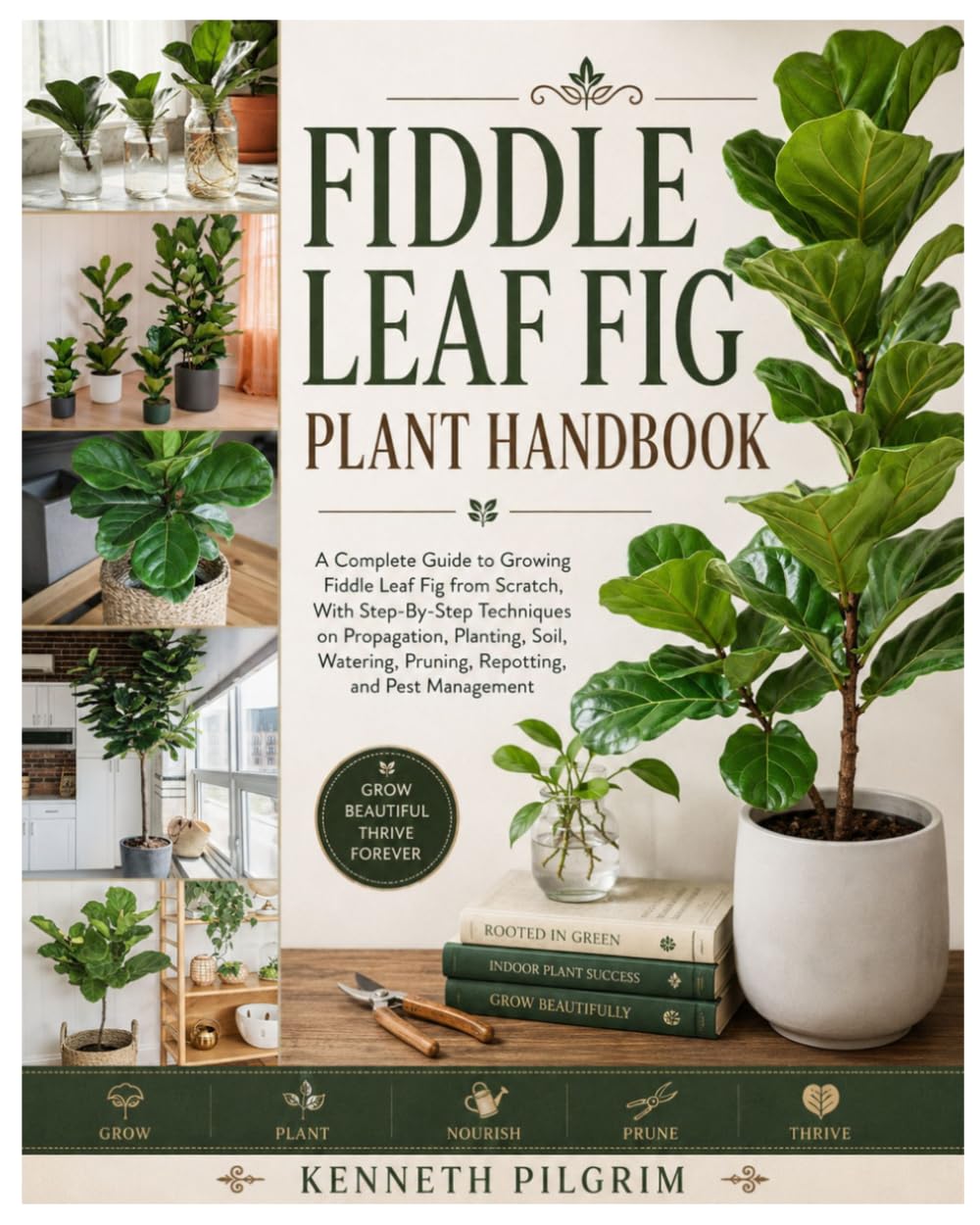 Fiddle Leaf Fig Plant Handbook: A Complete Guide to Growing Fiddle Leaf Fig from Scratch, With Step-By-Step Techniques on Propagation, Planting, Soil, Watering, Pruning, Repotting, and Pest Management