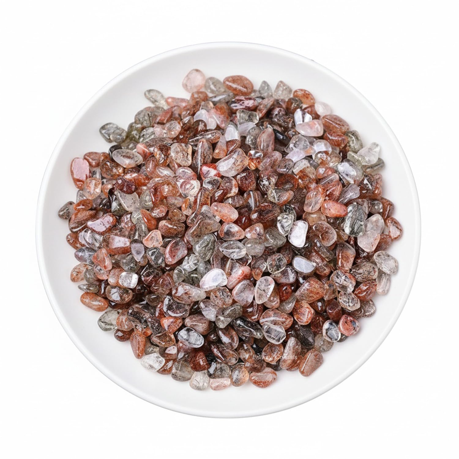 Erliway 7-9mm Black-Gold Super Seven Healing Crystal Chips for Crafts, 100g | Natural Crushed Crystal Stones Tumbled Chips for Vase Filler Aquarium Gravel, Meditation Chakra...