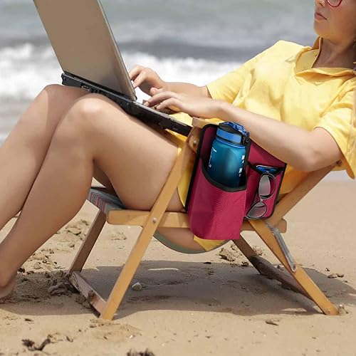 Miniatura 6 de Xxerciz Soporte universal para tazas para silla de campamento, soporte universal para botella de agua para silla reclinable de patio, silla de