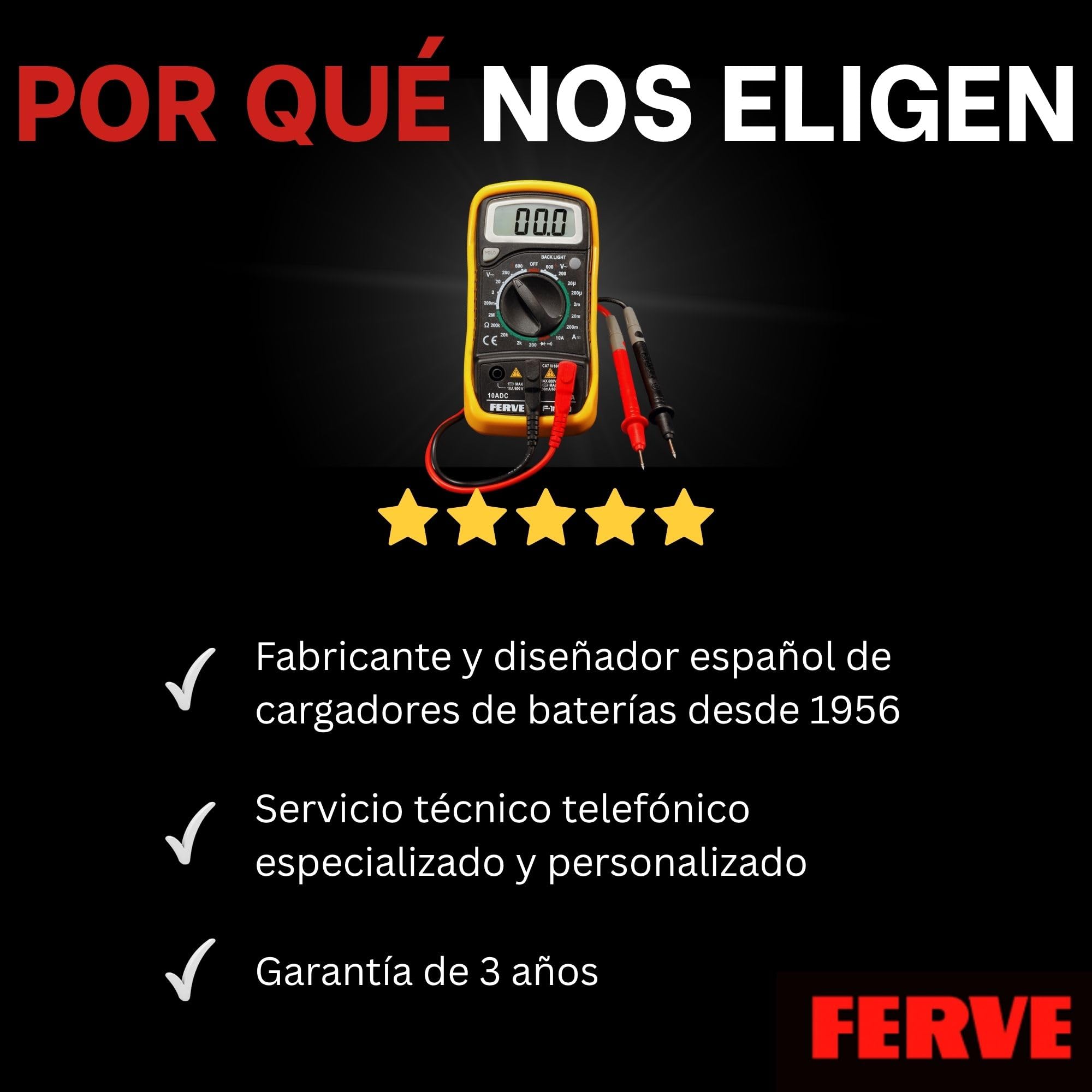 Ferve F-1830 Multímetro Digital de 3 1/2 dígitos
