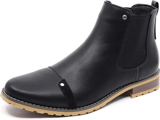 Metrocharm MC107 Mens Cap Toe Formal Dress Casual Ankle Chelsea Boot